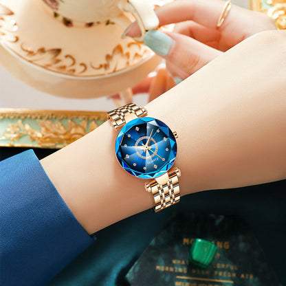 Glittering Diamond Face Women's Water Resistant Watch