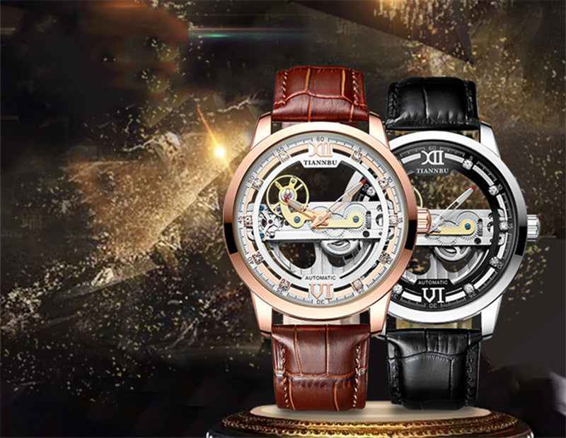 Slim Automatic Skeleton Mechanical Men's Watch