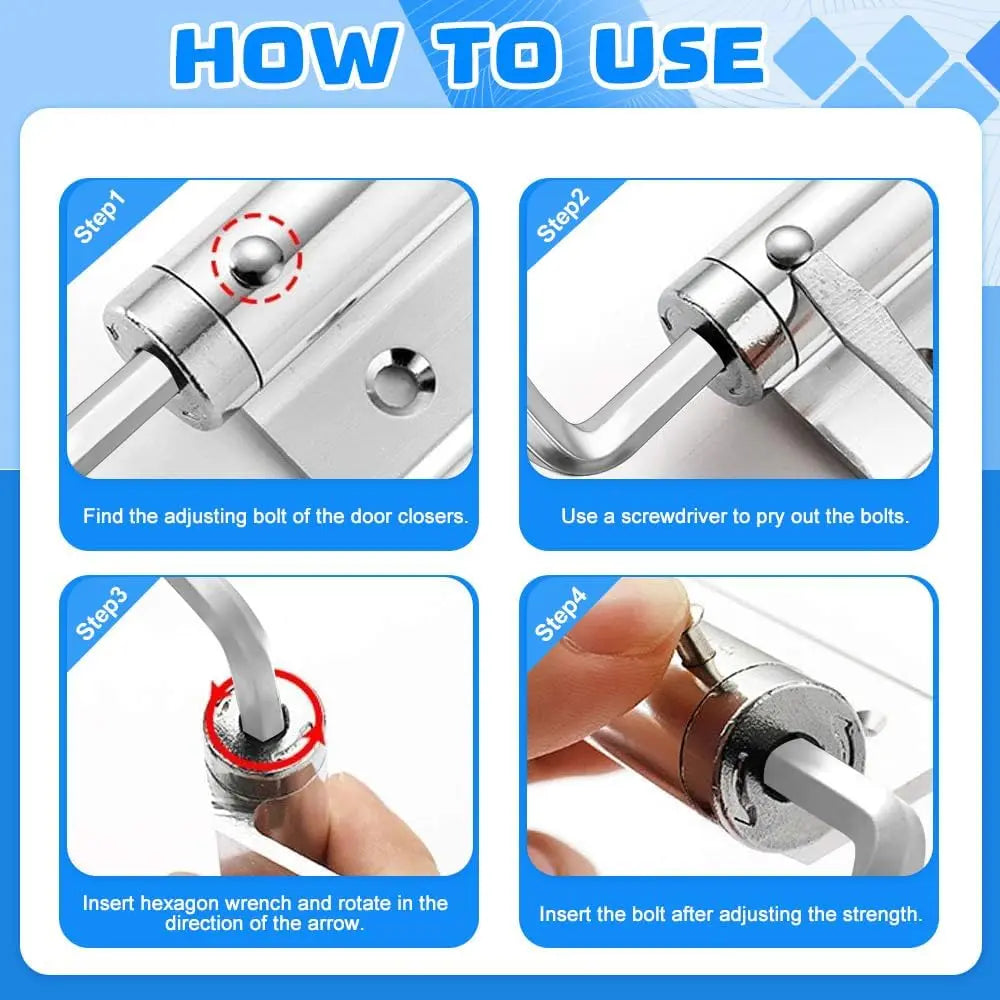 Easy Fit Automatic Door Hinge - Quiet and Secure