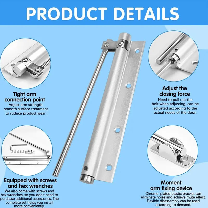 Easy Fit Automatic Door Hinge - Quiet and Secure