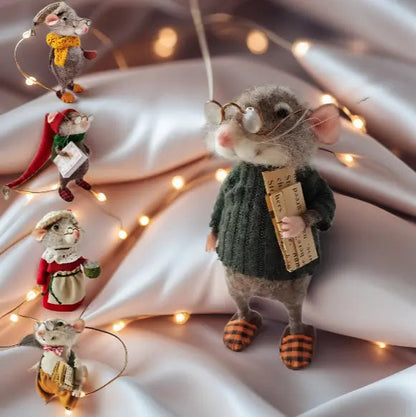 Whimsical Felt Mouse Home Decor