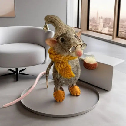 Whimsical Felt Mouse Home Decor