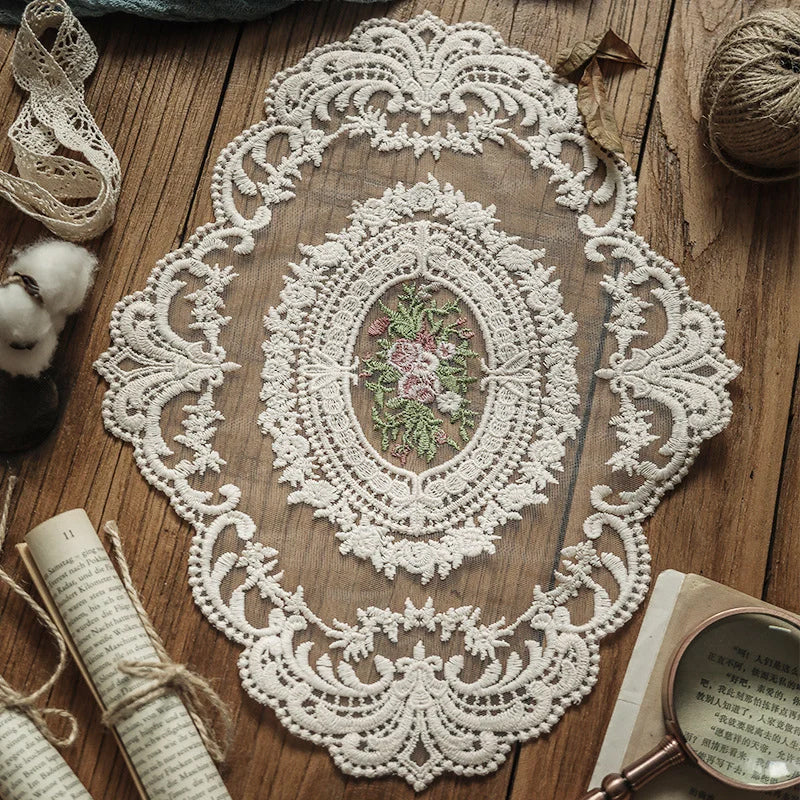 Delicate Floral Crochet Table Doily Set