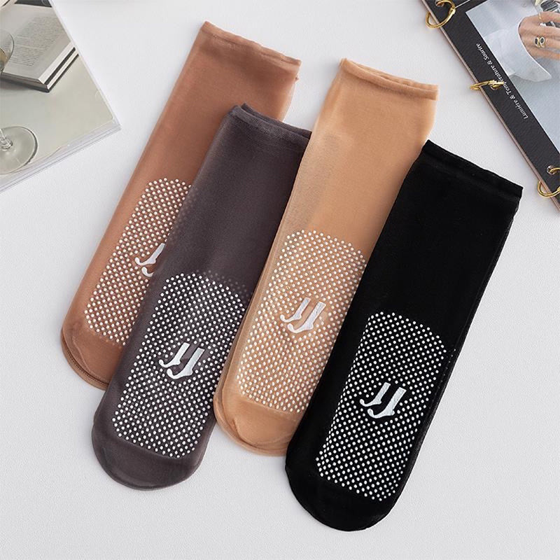 Clear Grip Crystal Ankle Socks