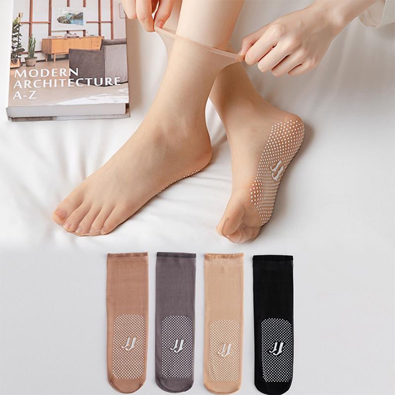 Clear Grip Crystal Ankle Socks