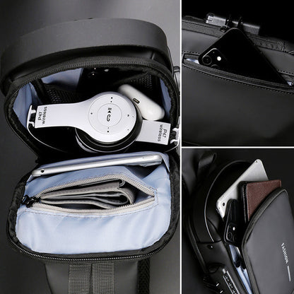 Secure Water Resistant USB Sling Backpack