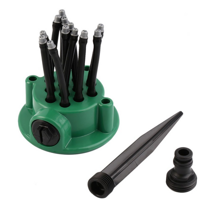 Easy 12-in-1 Lawn Watering System with Adjustable Sprayer