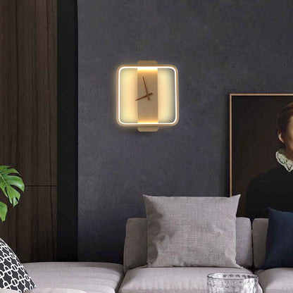 Contemporary Round LED Wall Clock Lamp