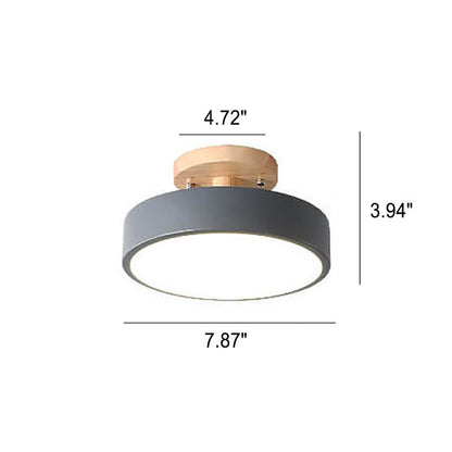 Sleek Wooden LED Semi Flush Mount Ceiling Light