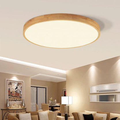 Sleek Wood LED Ceiling Light 24 Adjustable Warm White