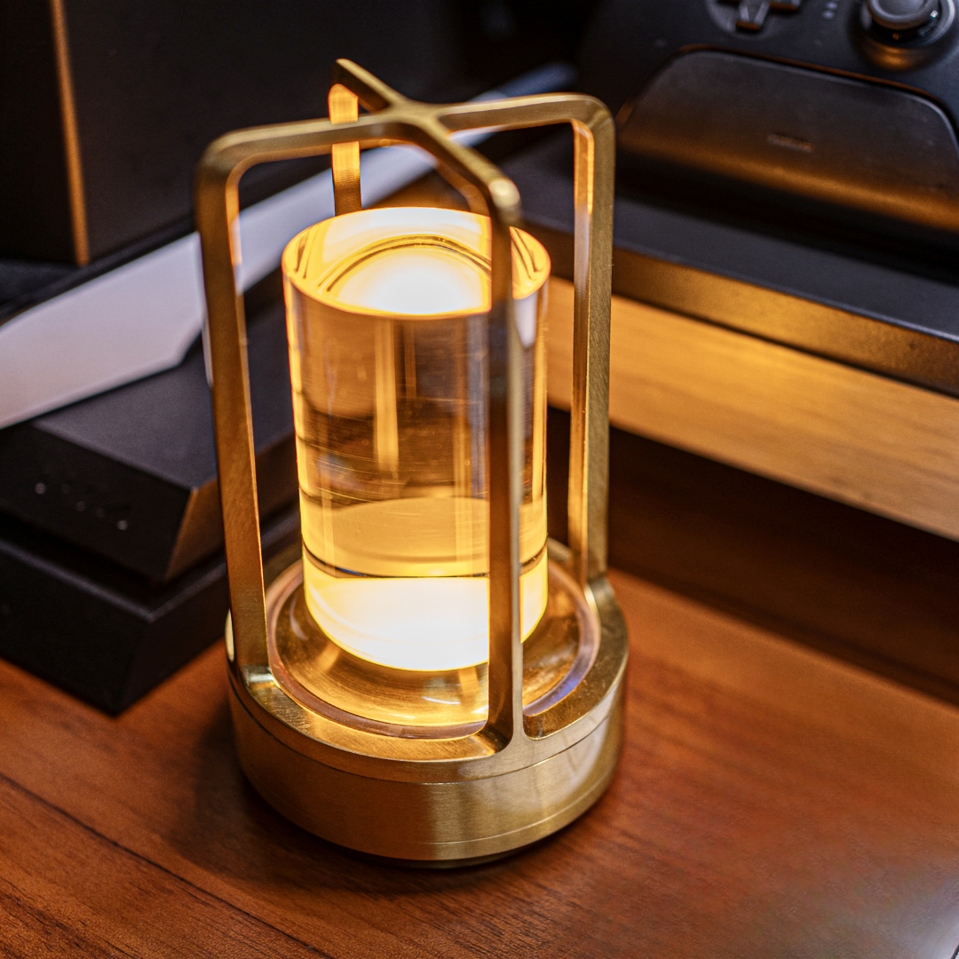 Elegant Glass Desk Lamp Rechargeable Light