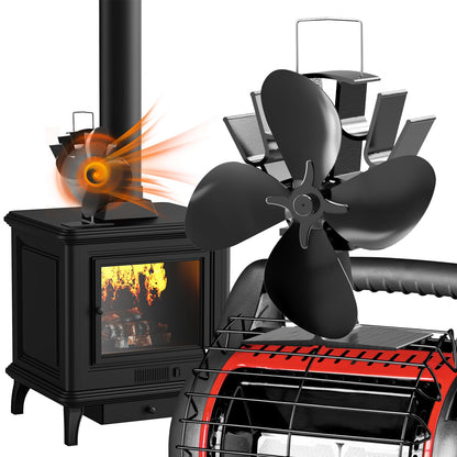 Efficient 4-Blade Wood Stove Fan Heater - Cofik