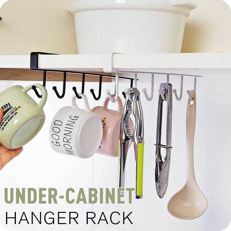 Space-Saving 6-Hook Under Cabinet Storage Rack - Cofik