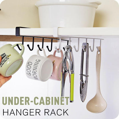 Space-Saving 6-Hook Under Cabinet Storage Rack - Cofik