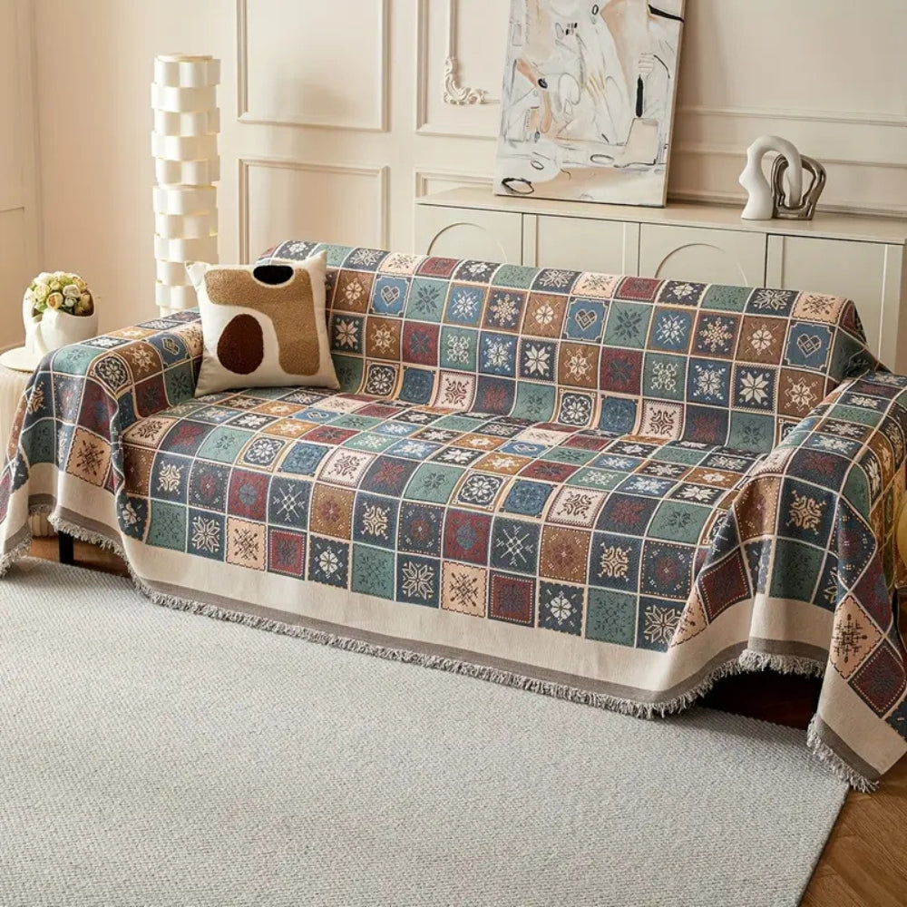 Cozy Bohemian Knit Couch Slipcover