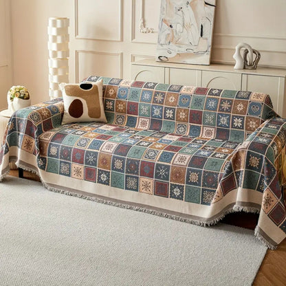 Cozy Bohemian Knit Couch Slipcover