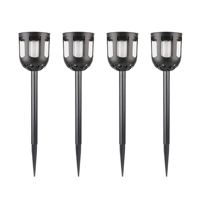 4-Pack Wireless Black Outdoor Solar Powered Lamp Set
