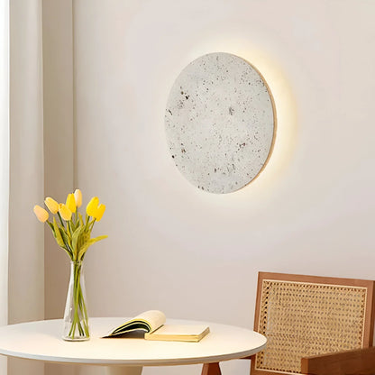 Natural Rock Style Circular Wall Lamp