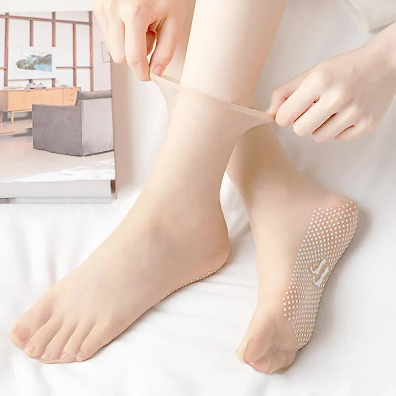 Clear Grip Crystal Ankle Socks