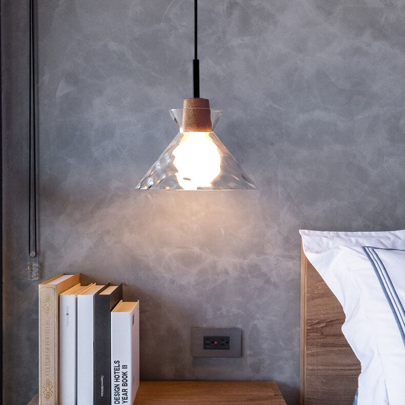 Stylish Wooden Glass Pendant Ceiling Light