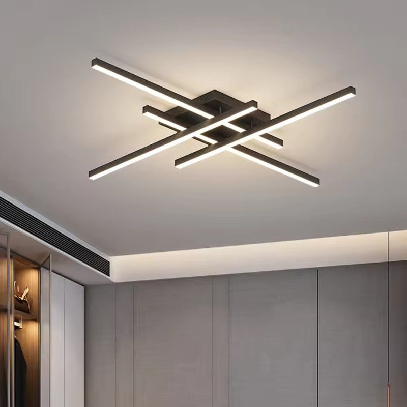 Sleek 4-Light LED Ceiling Fixture (Adjustable, White/Black)