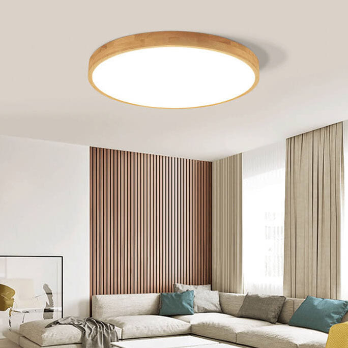 Sleek Wood LED Ceiling Light 24 Adjustable Warm White