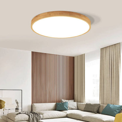 Sleek Wood LED Ceiling Light 24 Adjustable Warm White