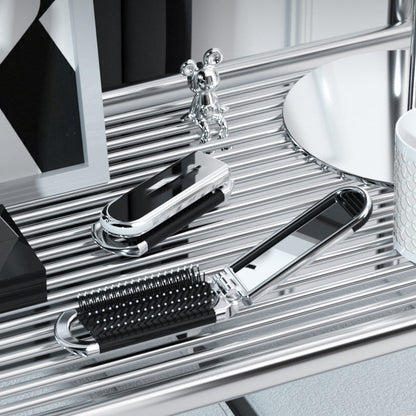 Portable Travel Mirror Brush Compact Folding Design