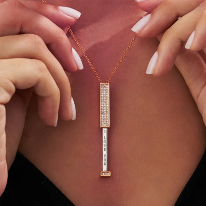 Invisible Love Message Bar Necklace