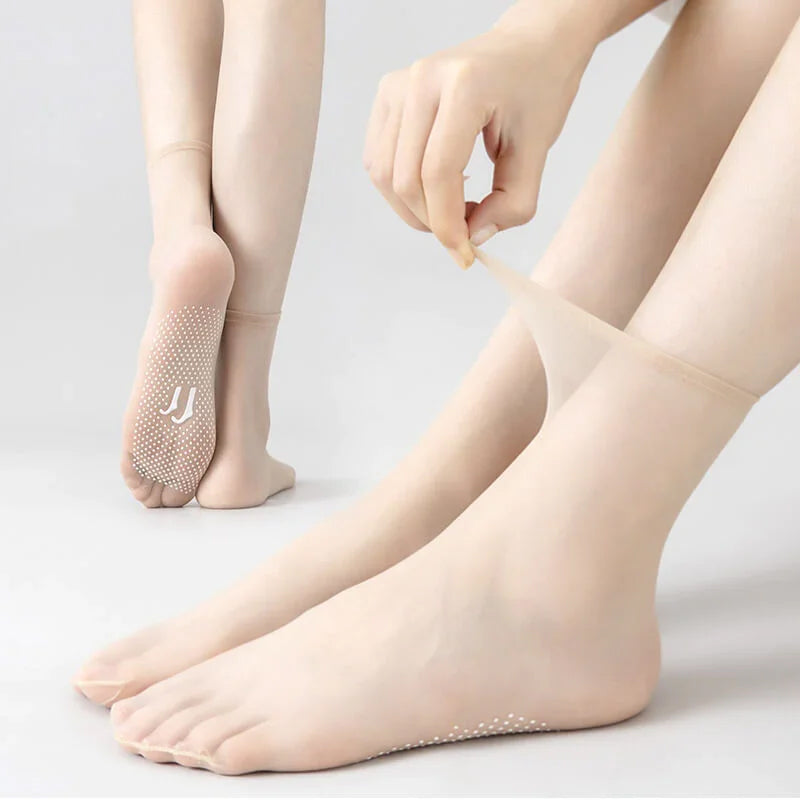 Clear Grip Crystal Ankle Socks
