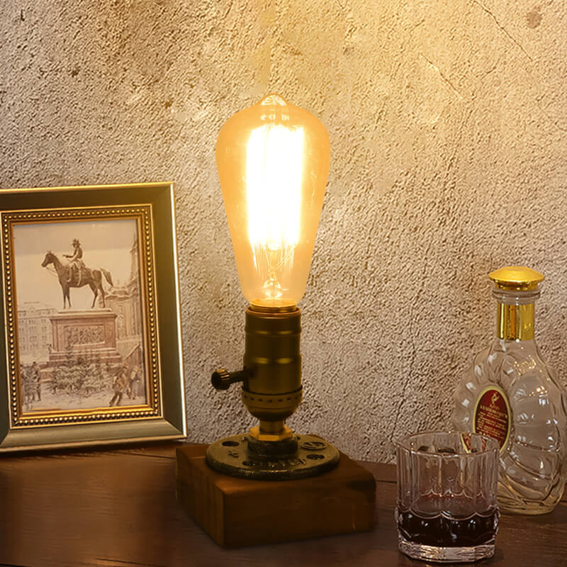 Rustic Metal Edison Style Table Lamp