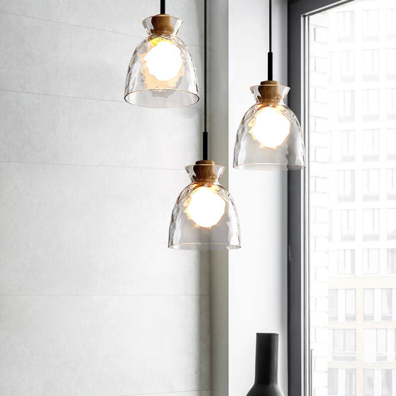 Stylish Wooden Glass Pendant Ceiling Light
