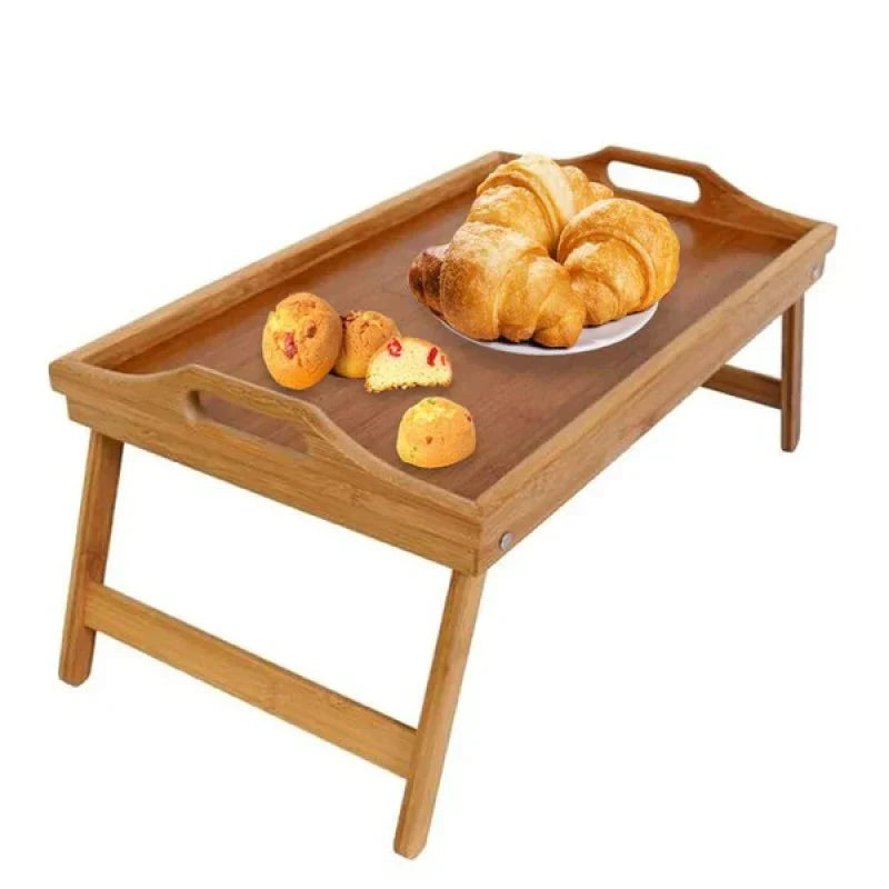 Portable Wooden Bedside Breakfast Tray Table - Cofik