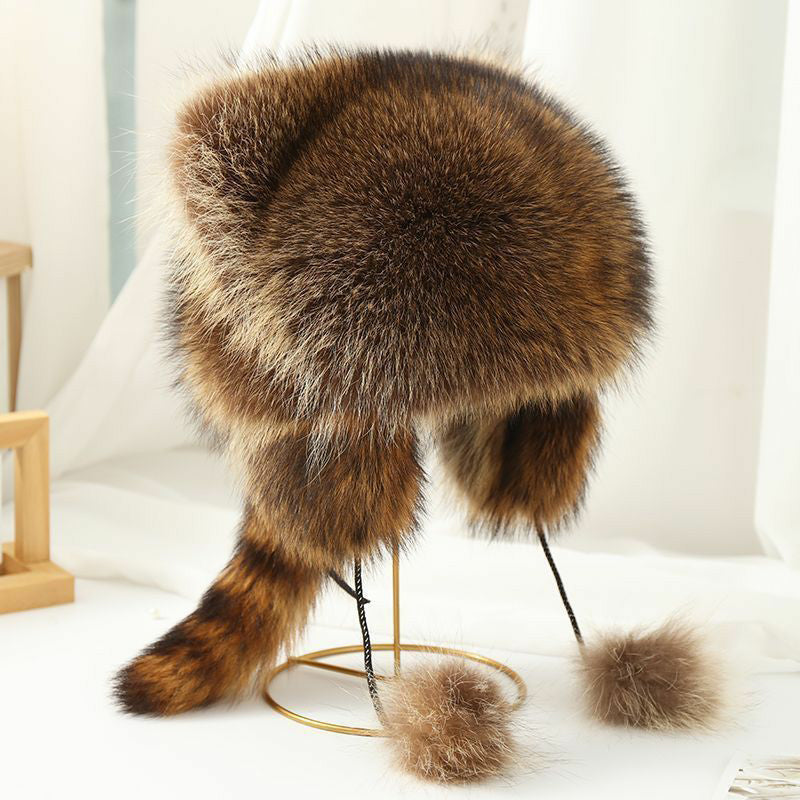 Adorable Faux Fur Raccoon Parent Kid Hat - Cofik
