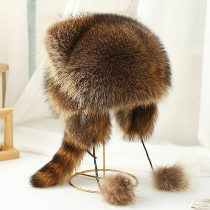 Adorable Faux Fur Raccoon Parent Kid Hat - Cofik
