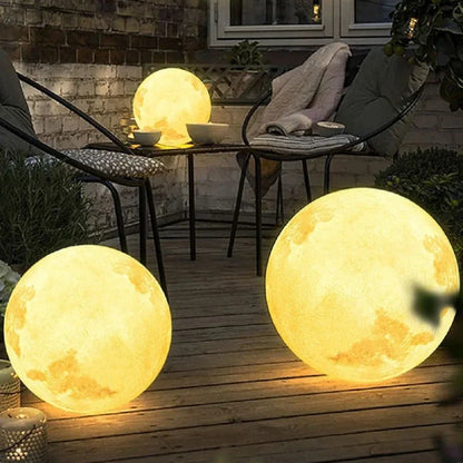 Solar Powered Outdoor Moon Lamp