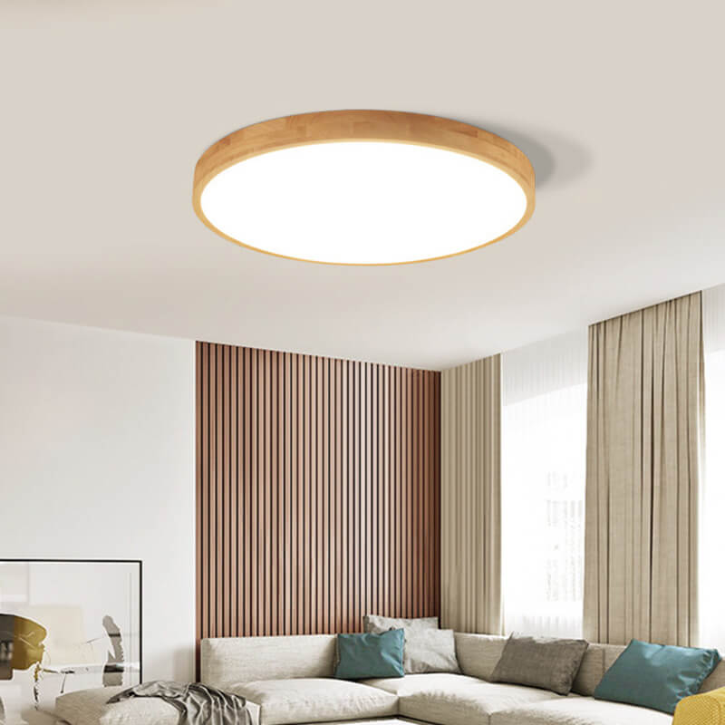 Sleek Wood LED Ceiling Light 24 Adjustable Warm White