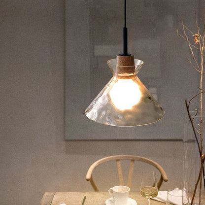 Stylish Wooden Glass Pendant Ceiling Light
