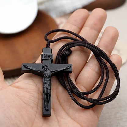 Wooden Cross Pendant Necklace - Cofik