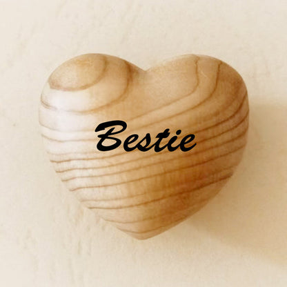 Mini Wooden Heart Charm Token