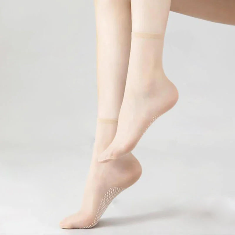Clear Grip Crystal Ankle Socks