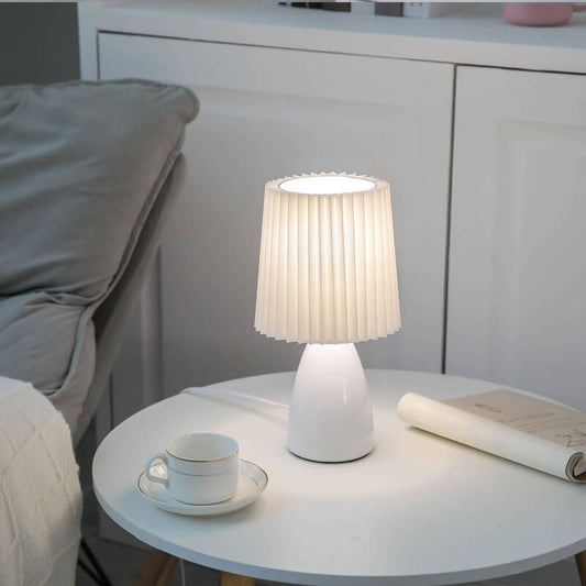 Vintage Style Desk Lamp with Fabric Shade and Metal Base - Cofik