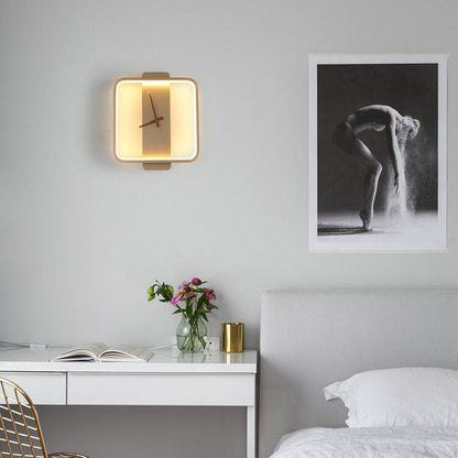 Contemporary Round LED Wall Clock Lamp
