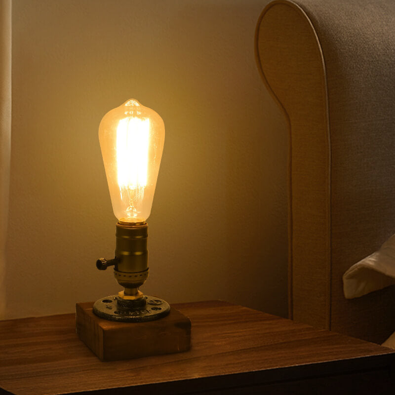 Rustic Metal Edison Style Table Lamp - Cofik