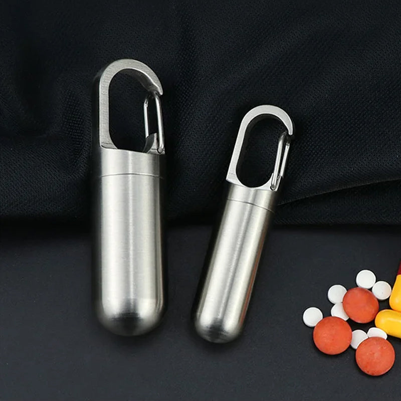Travel Mini Pill Box Stainless Steel Case