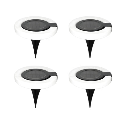 4PCS Round Folding Solar Patio Lamp Set - Contemporary Outdoor Lights