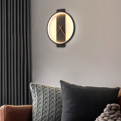 Contemporary Round LED Wall Clock Lamp