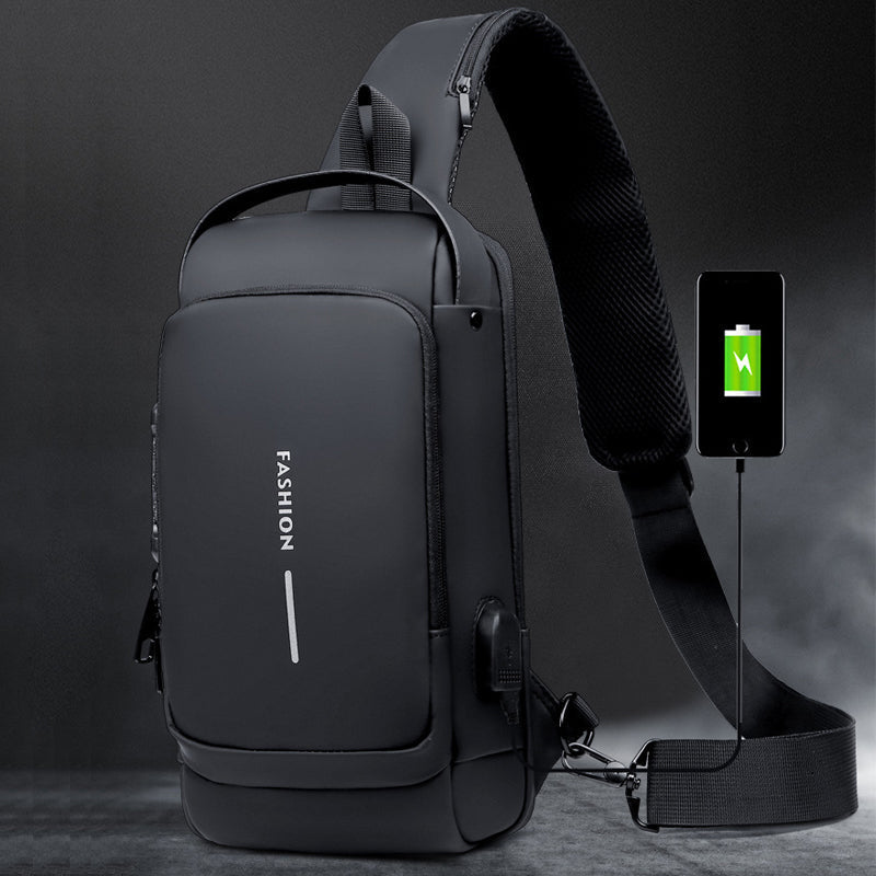 Secure Water Resistant USB Sling Backpack