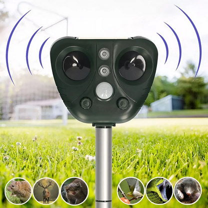 Outdoor Solar Bird Repeller, Ultrasonic Deterrent - Cofik