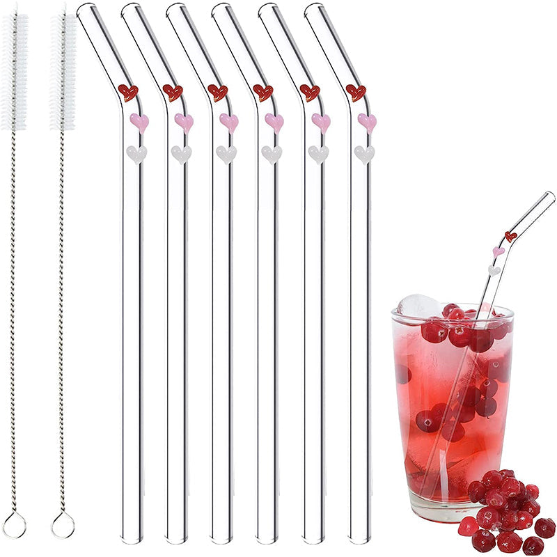 Colorful Reusable Drinking Straws with Cleaner Brush Set - Cofik